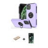 MARSİLYAN™- iPhone 11 Pro Max Kılıf Odak Form Prime - Siyah 360 Mat Full Body Arka Koruyucu + Renkli Kamera Lens Koruma Cam - YL
