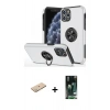 MARSİLYAN™- iPhone 11 Pro Max Kılıf Odak Form Prime - Siyah 360 Mat Full Body Arka Koruyucu + Renkli Kamera Lens Koruma Cam - YL