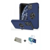 MARSİLYAN™- iPhone 11 Pro Max Kılıf Odak Form Prime - Siyah 3D Antistatik Cam Ekran Koruyucu + Rainbow Kamera Lens Koruma Cam - GD