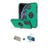 MARSİLYAN™- iPhone 11 Pro Max Kılıf Odak Form Prime - Siyah 3D Antistatik Cam Ekran Koruyucu + Rainbow Kamera Lens Koruma Cam - GD
