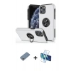 MARSİLYAN™- iPhone 11 Pro Max Kılıf Odak Form Prime - Siyah 3D Antistatik Cam Ekran Koruyucu + Metal Kamera Lens Koruma Cam - GS