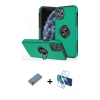 MARSİLYAN™- iPhone 11 Pro Max Kılıf Odak Form Prime - Siyah 3D Antistatik Cam Ekran Koruyucu + Metal Kamera Lens Koruma Cam - GS
