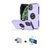 MARSİLYAN™- iPhone 11 Pro Max Kılıf Odak Form Prime - Siyah 3D Antistatik Cam Ekran Koruyucu + Pers Alüminyum Kamera Lens - LT