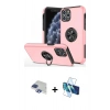 MARSİLYAN™- iPhone 11 Pro Max Kılıf Odak Form Prime - Siyah 3D Antistatik Cam Ekran Koruyucu + Pers Alüminyum Kamera Lens - LT