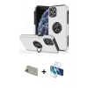 MARSİLYAN™- iPhone 11 Pro Max Kılıf Odak Form Prime - Siyah 3D Antistatik Cam Ekran Koruyucu + Rainbow Kamera Lens Koruma Cam - GD