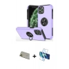 MARSİLYAN™- iPhone 11 Pro Max Kılıf Odak Form Prime - Siyah 3D Antistatik Cam Ekran Koruyucu + Rainbow Kamera Lens Koruma Cam - GD