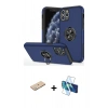 MARSİLYAN™- iPhone 11 Pro Max Kılıf Odak Form Prime - Siyah 3D Antistatik Cam Ekran Koruyucu + Renkli Kamera Lens Koruma Cam - YL
