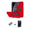 MARSİLYAN™- iPhone 11 Pro Max Kılıf Odak Form Prime - Siyah 3D Antistatik Hayalet Cam Ekran Koruyucu + Metal Kamera Lens Koruma Cam - GS