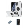 MARSİLYAN™- iPhone 11 Pro Max Kılıf Odak Form Prime - Siyah 3D Antistatik Hayalet Cam Ekran Koruyucu + Metal Kamera Lens Koruma Cam - GS