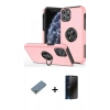 MARSİLYAN™- iPhone 11 Pro Max Kılıf Odak Form Prime - Siyah 3D Antistatik Hayalet Cam Ekran Koruyucu + Metal Kamera Lens Koruma Cam - GS
