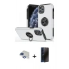 MARSİLYAN™- iPhone 11 Pro Max Kılıf Odak Form Prime - Siyah 3D Antistatik Hayalet Cam Ekran Koruyucu + Pers Alüminyum Kamera Lens - LT