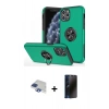 MARSİLYAN™- iPhone 11 Pro Max Kılıf Odak Form Prime - Siyah 3D Antistatik Hayalet Cam Ekran Koruyucu + Pers Alüminyum Kamera Lens - LT