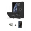 MARSİLYAN™- iPhone 11 Pro Max Kılıf Odak Form Prime - Siyah 3D Antistatik Hayalet Cam Ekran Koruyucu + Pers Alüminyum Kamera Lens - YL