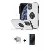 MARSİLYAN™- iPhone 11 Pro Max Kılıf Odak Form Prime - Siyah 3D Antistatik Hayalet Cam Ekran Koruyucu + Pers Alüminyum Kamera Lens - YL