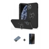 MARSİLYAN™- iPhone 11 Pro Max Kılıf Odak Form Prime - Siyah 3D Antistatik Hayalet Cam Ekran Koruyucu + Shine Kamera Lens Koruma Cam - GD