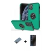 MARSİLYAN™- iPhone 11 Pro Max Kılıf Odak Form Prime - Siyah 3D Antistatik Hayalet Cam Ekran Koruyucu + Metal Kamera Lens Koruma Cam - SH