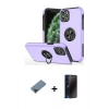 MARSİLYAN™- iPhone 11 Pro Max Kılıf Odak Form Prime - Siyah 3D Antistatik Hayalet Cam Ekran Koruyucu + Metal Kamera Lens Koruma Cam - SH