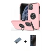 MARSİLYAN™- iPhone 11 Pro Max Kılıf Odak Form Prime - Siyah 3D Antistatik Hayalet Cam Ekran Koruyucu + Metal Kamera Lens Koruma Cam - SH