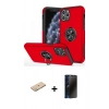 MARSİLYAN™- iPhone 11 Pro Max Kılıf Odak Form Prime - Siyah 3D Antistatik Hayalet Cam Ekran Koruyucu + Renkli Kamera Lens Koruma Cam - YL