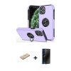 MARSİLYAN™- iPhone 11 Pro Max Kılıf Odak Form Prime - Siyah 3D Antistatik Hayalet Cam Ekran Koruyucu + Renkli Kamera Lens Koruma Cam - YL