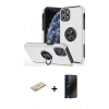MARSİLYAN™- iPhone 11 Pro Max Kılıf Odak Form Prime - Siyah 3D Antistatik Hayalet Cam Ekran Koruyucu + Renkli Kamera Lens Koruma Cam - YL
