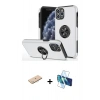 MARSİLYAN™- iPhone 11 Pro Max Kılıf Odak Form Prime - Siyah 3D Antistatik Seramik Nano Ekran Koruyucu + Renkli Kamera Lens Koruma Cam - MI