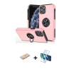 MARSİLYAN™- iPhone 11 Pro Max Kılıf Odak Form Prime - Siyah 3D Antistatik Seramik Nano Ekran Koruyucu + Renkli Kamera Lens Koruma Cam - MI