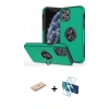 MARSİLYAN™- iPhone 11 Pro Max Kılıf Odak Form Prime - Siyah 3D Antistatik Seramik Nano Ekran Koruyucu + Renkli Kamera Lens Koruma Cam - MI