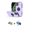 MARSİLYAN™- iPhone 11 Pro Max Kılıf Odak Form Prime - Siyah 3D Antistatik Seramik Nano Ekran Koruyucu + Rainbow Kamera Lens Koruma Cam - YL