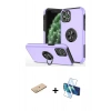 MARSİLYAN™- iPhone 11 Pro Max Kılıf Odak Form Prime - Siyah 3D Antistatik Seramik Nano Ekran Koruyucu + Renkli Kamera Lens Koruma Cam - SI
