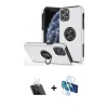 MARSİLYAN™- iPhone 11 Pro Max Kılıf Odak Form Prime - Siyah 3D Antistatik Seramik Nano Ekran Koruyucu + Şeffaf Kamera Lens Koruma Cam