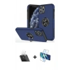 MARSİLYAN™- iPhone 11 Pro Max Kılıf Odak Form Prime - Siyah 3D Antistatik Seramik Nano Ekran Koruyucu + Şeffaf Kamera Lens Koruma Cam
