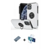 MARSİLYAN™- iPhone 11 Pro Max Kılıf Odak Form Prime - Siyah 3D Antistatik Seramik Nano Ekran Koruyucu + Shine Kamera Lens Koruma Cam - MI