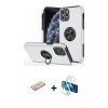 MARSİLYAN™- iPhone 11 Pro Max Kılıf Odak Form Prime - Siyah 3D Antistatik Seramik Nano Ekran Koruyucu + Renkli Kamera Lens Koruma Cam - YL