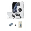 MARSİLYAN™- iPhone 11 Pro Max Kılıf Odak Form Prime - Siyah 6D Mat Seramik Hayalet Nano Ekran Koruyucu + Gold Metal Kamera Lens Koruma Cam