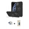 MARSİLYAN™- iPhone 11 Pro Max Kılıf Odak Form Prime - Siyah 6D Mat Seramik Hayalet Nano Ekran Koruyucu + Pers Alüminyum Kamera Lens - LT