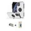 MARSİLYAN™- iPhone 11 Pro Max Kılıf Odak Form Prime - Siyah 6D Mat Seramik Hayalet Nano Ekran Koruyucu + Rainbow Kamera Lens Koruma Cam - YL
