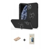 MARSİLYAN™- iPhone 11 Pro Max Kılıf Odak Form Prime - Siyah 6D Mat Seramik Hayalet Nano Ekran Koruyucu + Renkli Kamera Lens Koruma Cam - TU