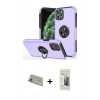 MARSİLYAN™- iPhone 11 Pro Max Kılıf Odak Form Prime - Siyah 6D Mat Seramik Hayalet Nano Ekran Koruyucu + Rainbow Kamera Lens Koruma Cam - GD