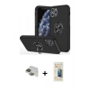 MARSİLYAN™- iPhone 11 Pro Max Kılıf Odak Form Prime - Siyah 6D Mat Seramik Hayalet Nano Ekran Koruyucu + Yeşil Pers Alüminyum Kamera Lens