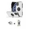 MARSİLYAN™- iPhone 11 Pro Max Kılıf Odak Form Prime - Siyah Bilvis Hayalet Cam Ekran Koruyucu + Pers Alüminyum Kamera Lens - YL
