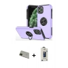 MARSİLYAN™- iPhone 11 Pro Max Kılıf Odak Form Prime - Siyah Bilvis Hayalet Cam Ekran Koruyucu + Rainbow Kamera Lens Koruma Cam - YL