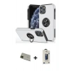 MARSİLYAN™- iPhone 11 Pro Max Kılıf Odak Form Prime - Siyah Bilvis Hayalet Cam Ekran Koruyucu + Rainbow Kamera Lens Koruma Cam - YL