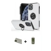 MARSİLYAN™- iPhone 11 Pro Max Kılıf Odak Form Prime - Siyah Joko Magic 5D Hayalet Cam + Yeşil Rainbow Kamera Lens Koruma Cam