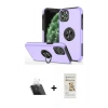 MARSİLYAN™- iPhone 11 Pro Max Kılıf Odak Form Prime - Siyah Mat Seramik Nano Ekran Koruyucu + Kamera Lens Koruma Cam - SF