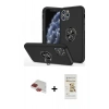 MARSİLYAN™- iPhone 11 Pro Max Kılıf Odak Form Prime - Siyah Mat Seramik Nano Ekran Koruyucu + Kırmızı Pers Alüminyum Kamera Lens