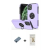 MARSİLYAN™- iPhone 11 Pro Max Kılıf Odak Form Prime - Siyah Mat Seramik Nano Ekran Koruyucu + Metal Kamera Lens Koruma Cam - MI