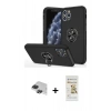 MARSİLYAN™- iPhone 11 Pro Max Kılıf Odak Form Prime - Siyah Mat Seramik Nano Ekran Koruyucu + Pers Alüminyum Kamera Lens - SH
