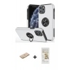 MARSİLYAN™- iPhone 11 Pro Max Kılıf Odak Form Prime - Siyah Mat Seramik Nano Ekran Koruyucu + Renkli Kamera Lens Koruma Cam - SI