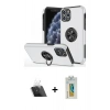MARSİLYAN™- iPhone 11 Pro Max Kılıf Odak Form Prime - Siyah Polymer Nano Ekran Koruyucu + Kamera Lens Koruma Cam - SF